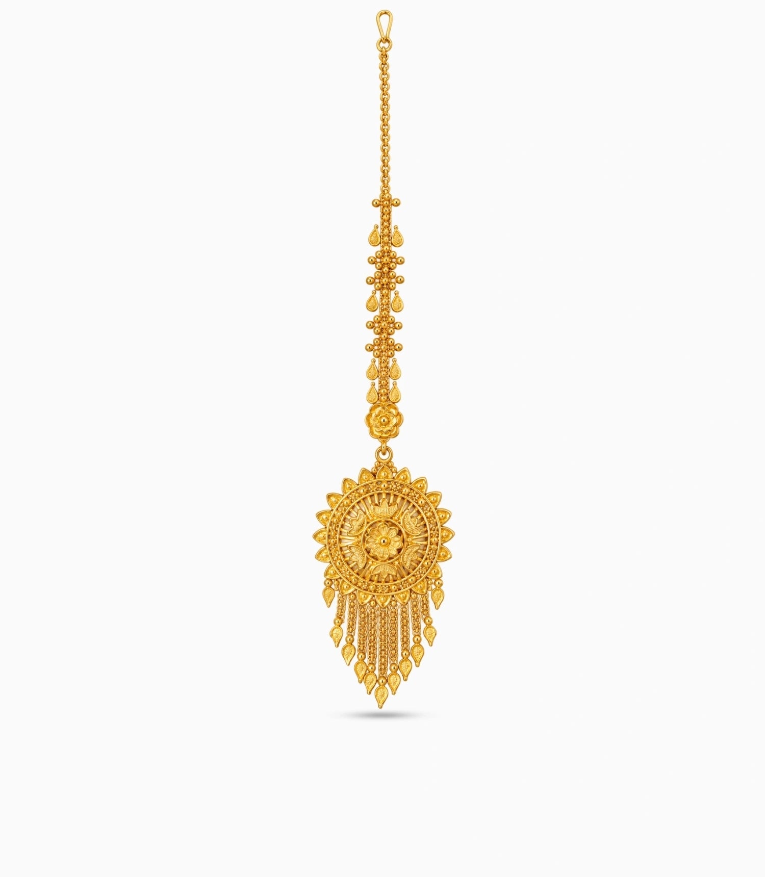 Gold Plated Floral Motif Maang Tika