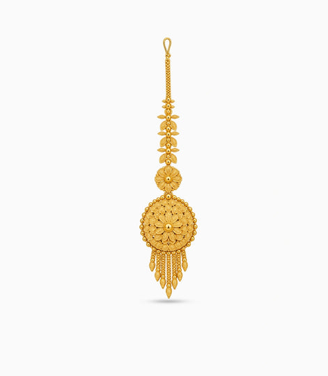 Gold Plated Multi-Petal Mandala Maang Tika