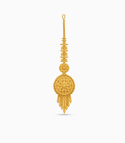 Gold Plated Multi-Petal Mandala Maang Tika