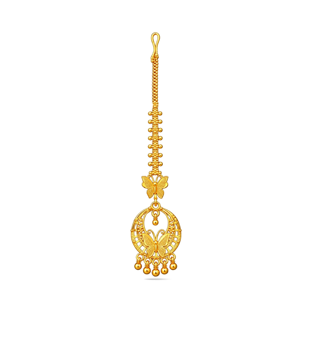 Gold Plated Dual Butterfly Maang Tika