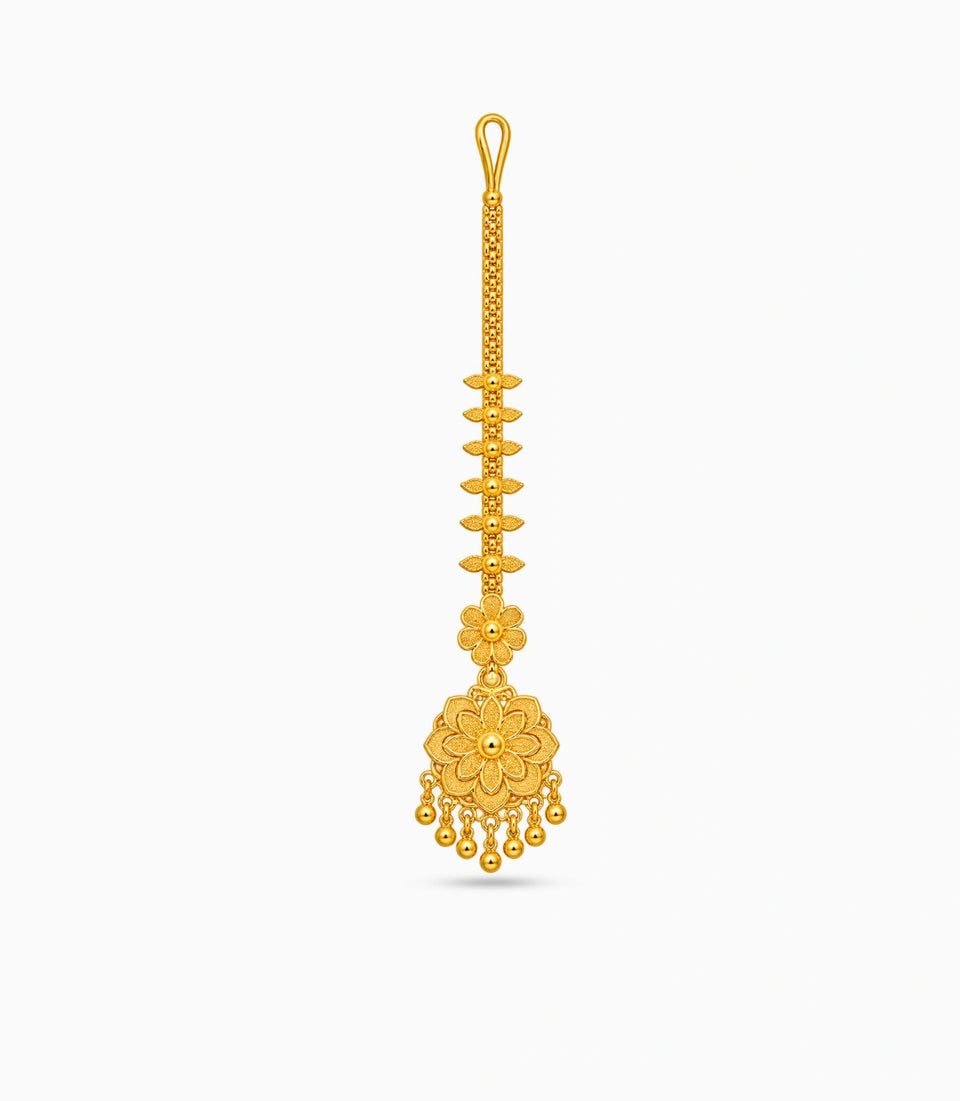 Gold Plated Delicate Floral Maang Tika