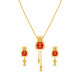 Gold Plated Festive Delicate Eanmel Lariat Necklace