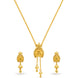 Gold Plated Enamel Swastik Lariat Necklace
