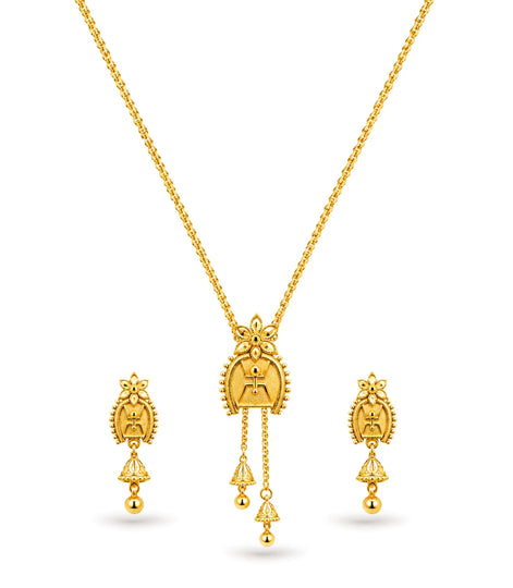 Gold Plated Enamel Swastik Lariat Necklace