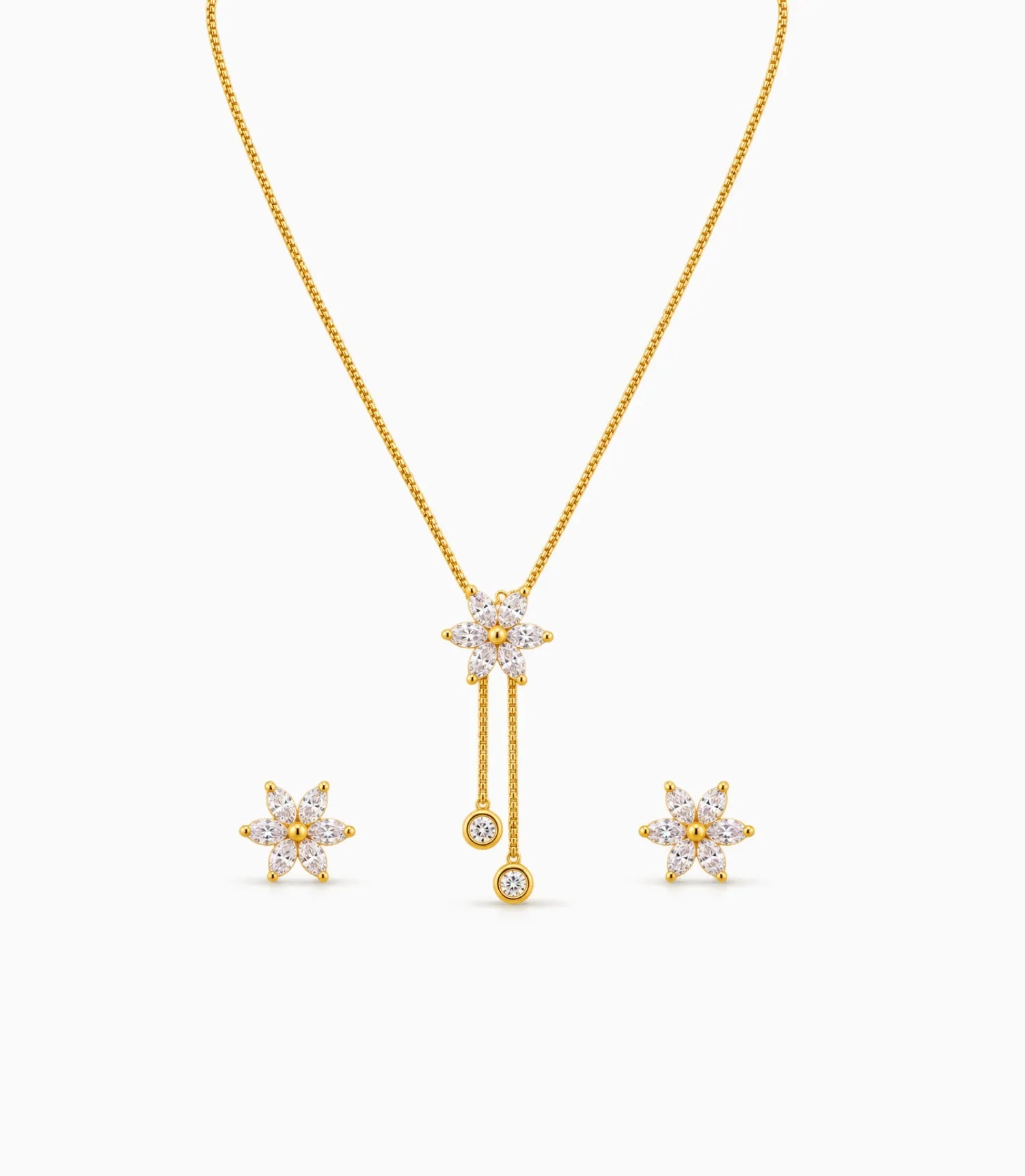 Gold Plated Delicate Chain Lariat Necklace
