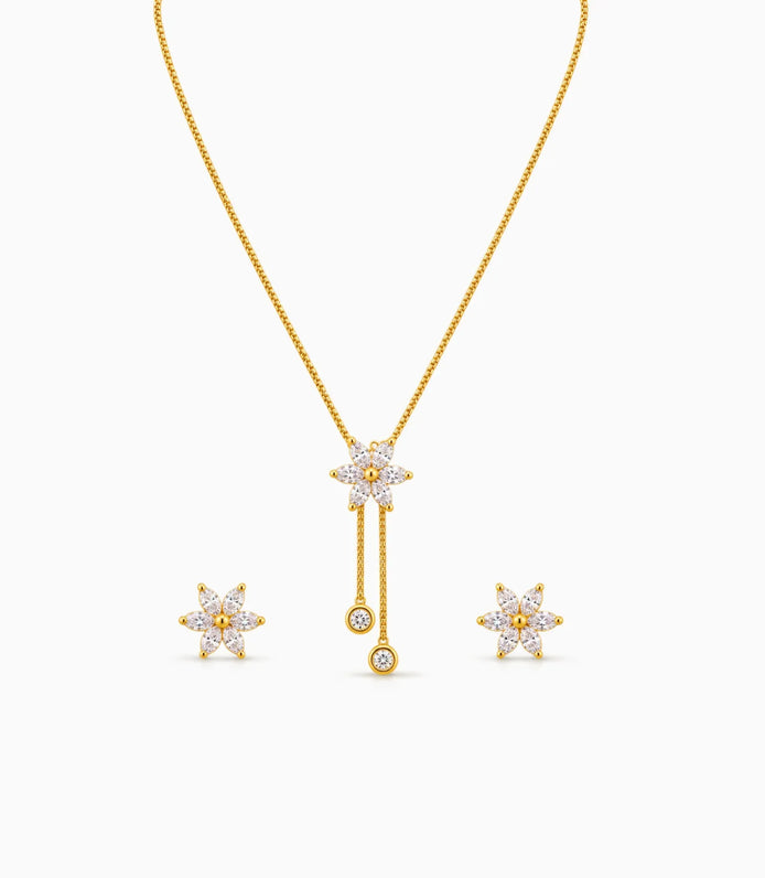 Gold Plated Delicate Chain Lariat Necklace