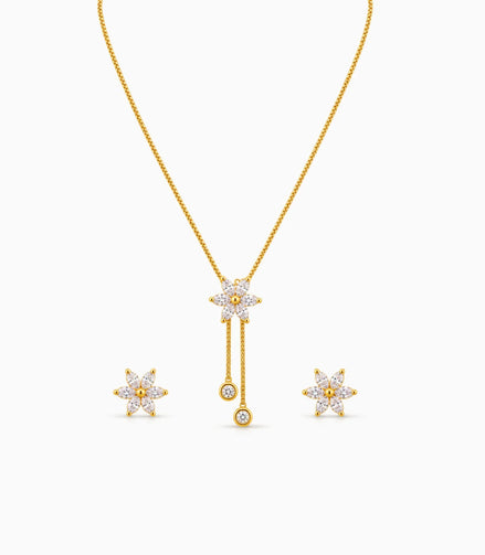 Gold Plated Delicate Chain Lariat Necklace