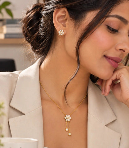 Gold Plated Minimal Lariat Necklace