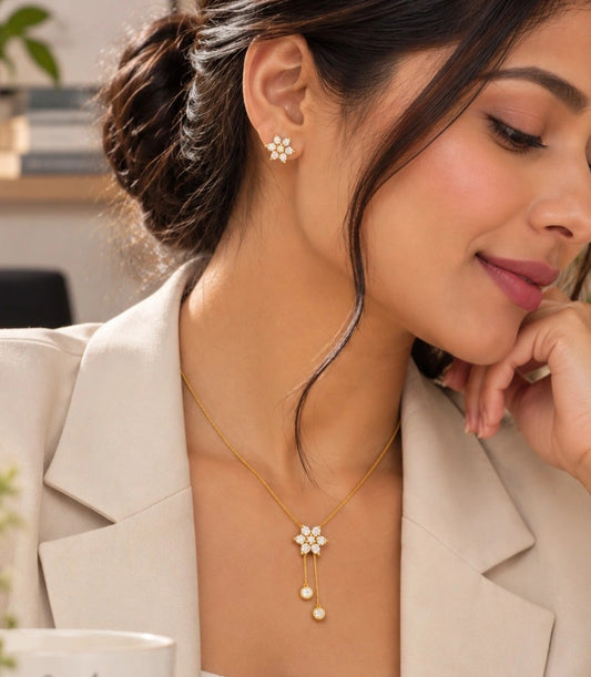 Gold Plated Minimal Lariat Necklace