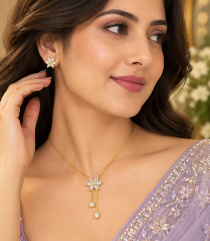 Gold Plated Minimal Lariat Necklace