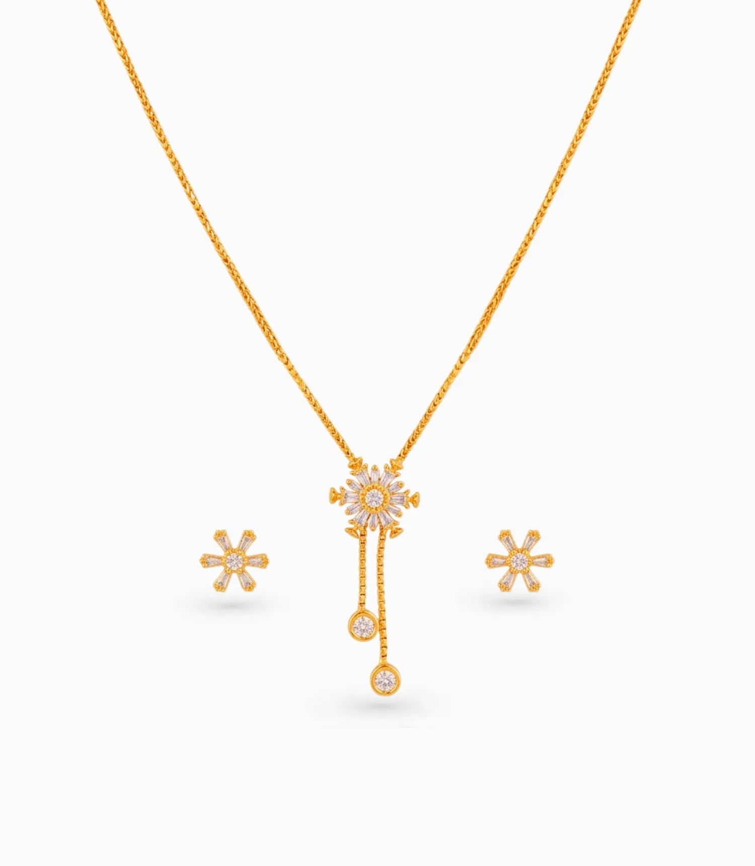 Gold Plated Graceful Lariat Necklace