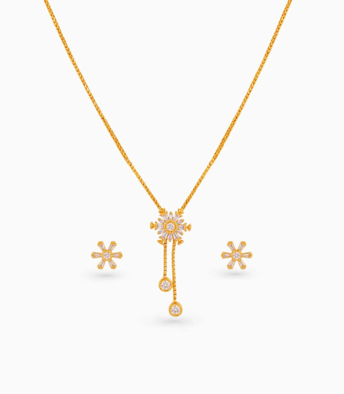 Gold Plated Graceful Lariat Necklace