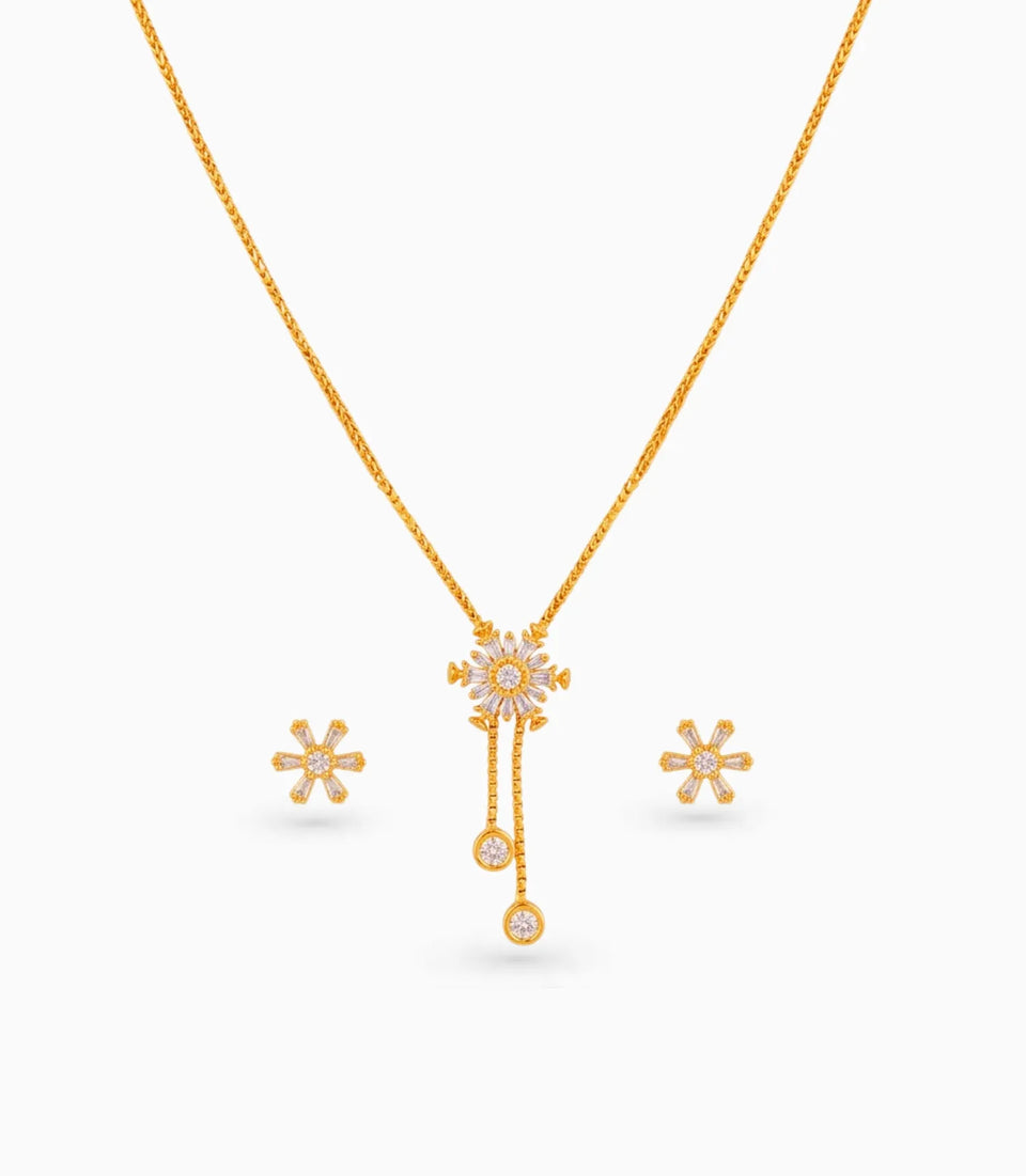 Gold Plated Graceful Lariat Necklace