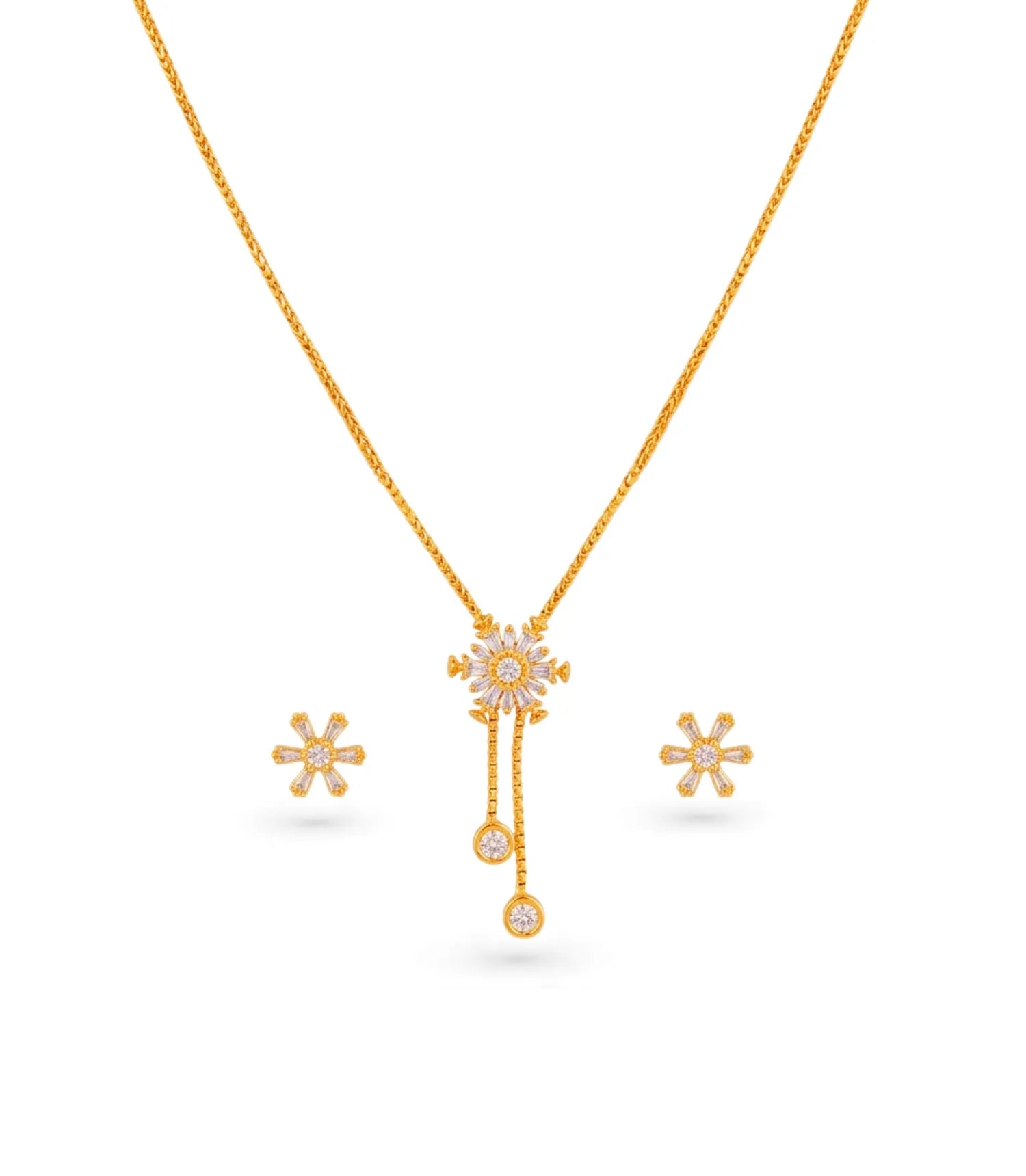 Gold Plated Graceful Lariat Necklace