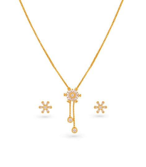 Gold Plated Graceful Lariat Necklace