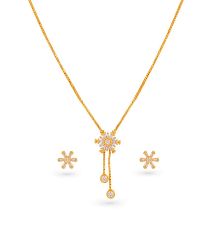 Gold Plated Graceful Lariat Necklace
