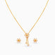 Gold Plated Minimal Floral Lariat Necklace
