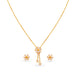 Gold Plated Minimal Floral Lariat Necklace