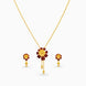Gold Plated Maroon Enamel Lariat Necklace