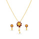 Gold Plated Maroon Enamel Lariat Necklace