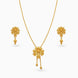 Gold Plated Floral Lariat Necklace