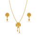 Gold Plated Floral Lariat Necklace