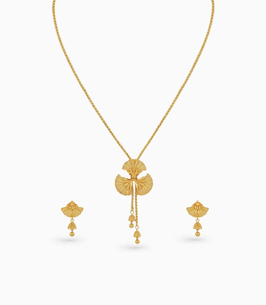 Gold Plated Feminine Lariat Necklace