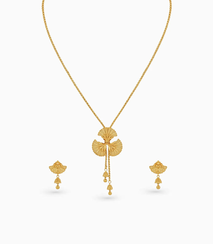 Gold Plated Feminine Lariat Necklace