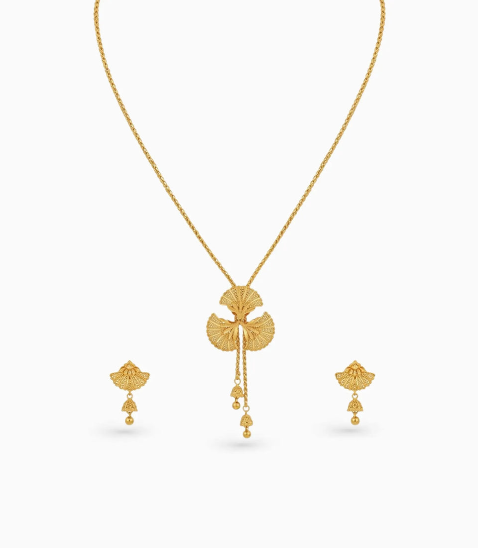 Gold Plated Feminine Lariat Necklace