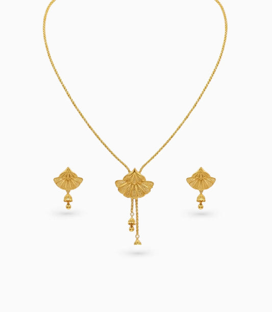 Gold Plated Subtle Lariat Necklace
