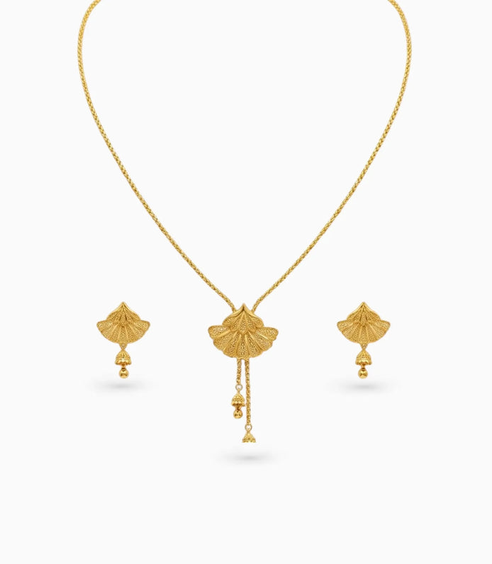 Gold Plated Subtle Lariat Necklace