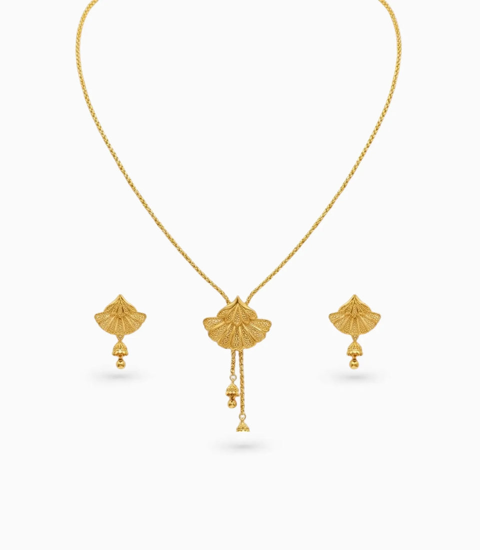 Gold Plated Subtle Lariat Necklace