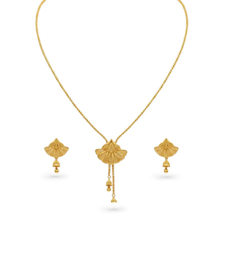 Gold Plated Subtle Lariat Necklace