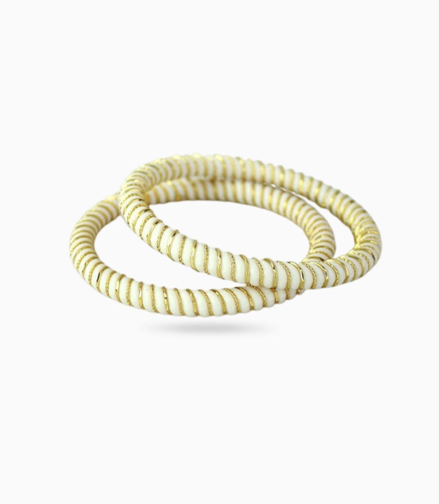 Gold Plated White Simple Pola Bangle Set