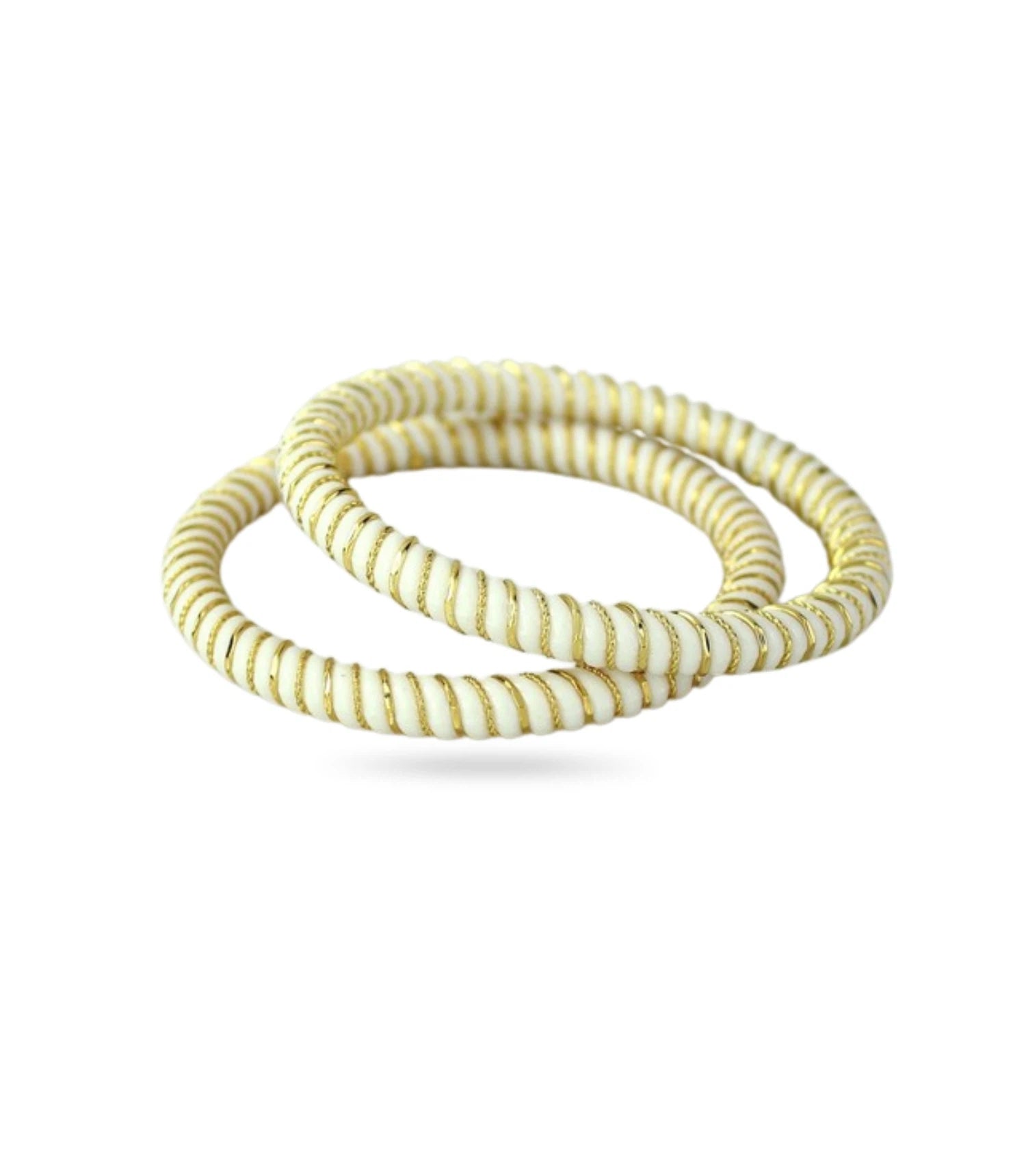 Gold Plated White Simple Pola Bangle Set