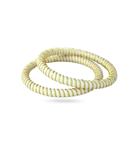 Gold Plated White Simple Pola Bangle Set