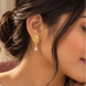 Gold Plated Sparkling AD Drop Earrings
