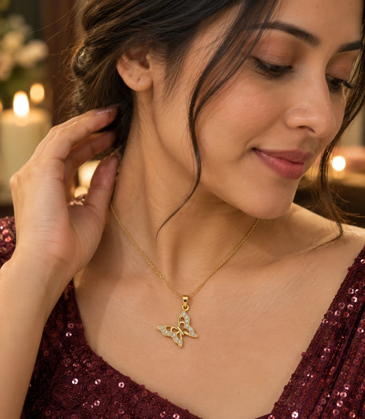 Gold Plated Hanging Bell Pendant