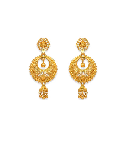Gold Plated Distinctive Chandbali Earrings
