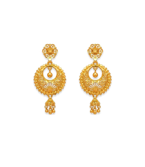Gold Plated Distinctive Chandbali Earrings