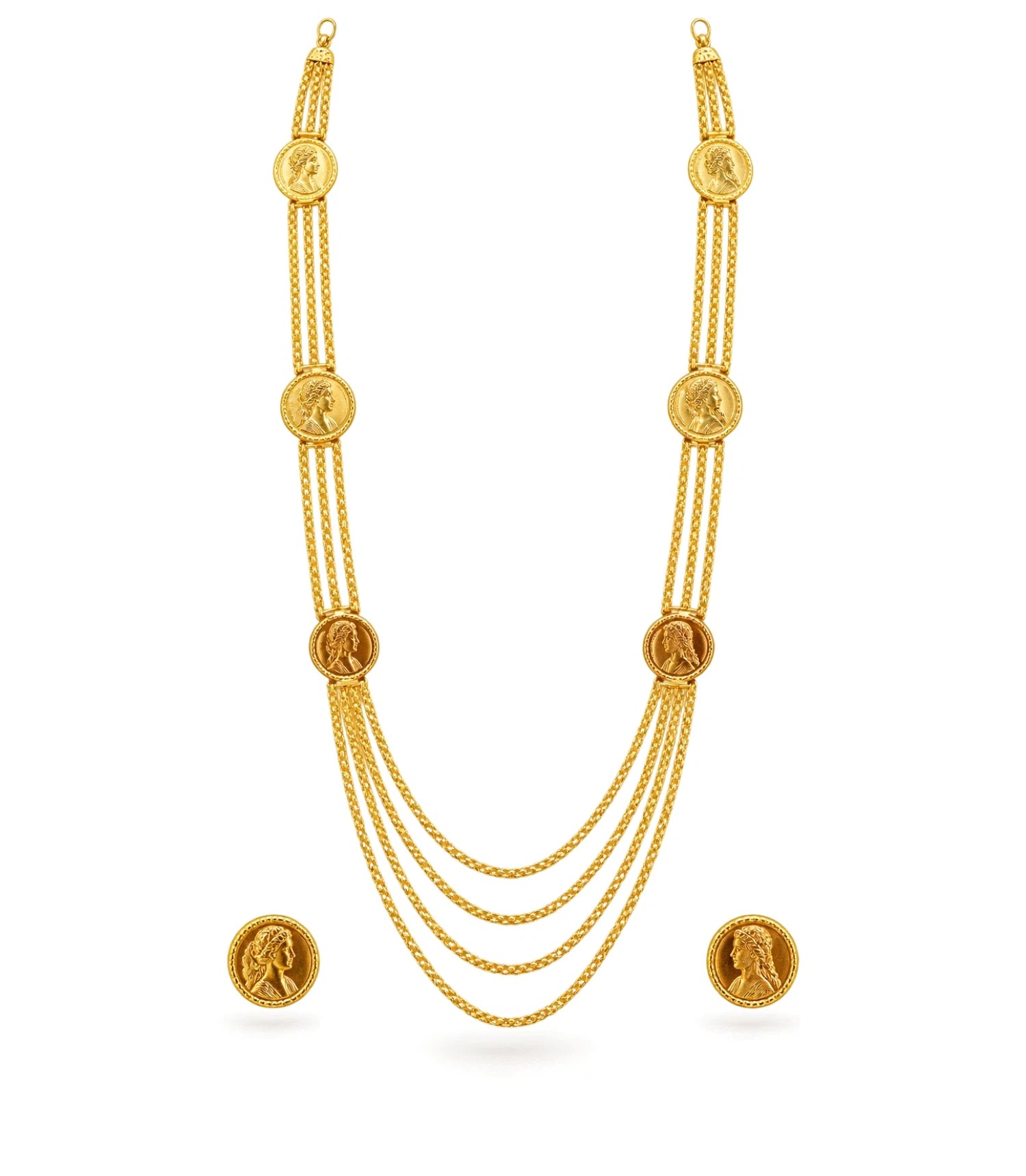 Gold Plated Coin Inspired Layered Necklace