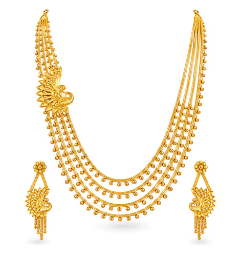 Gold Plated Layered Long Necklace
