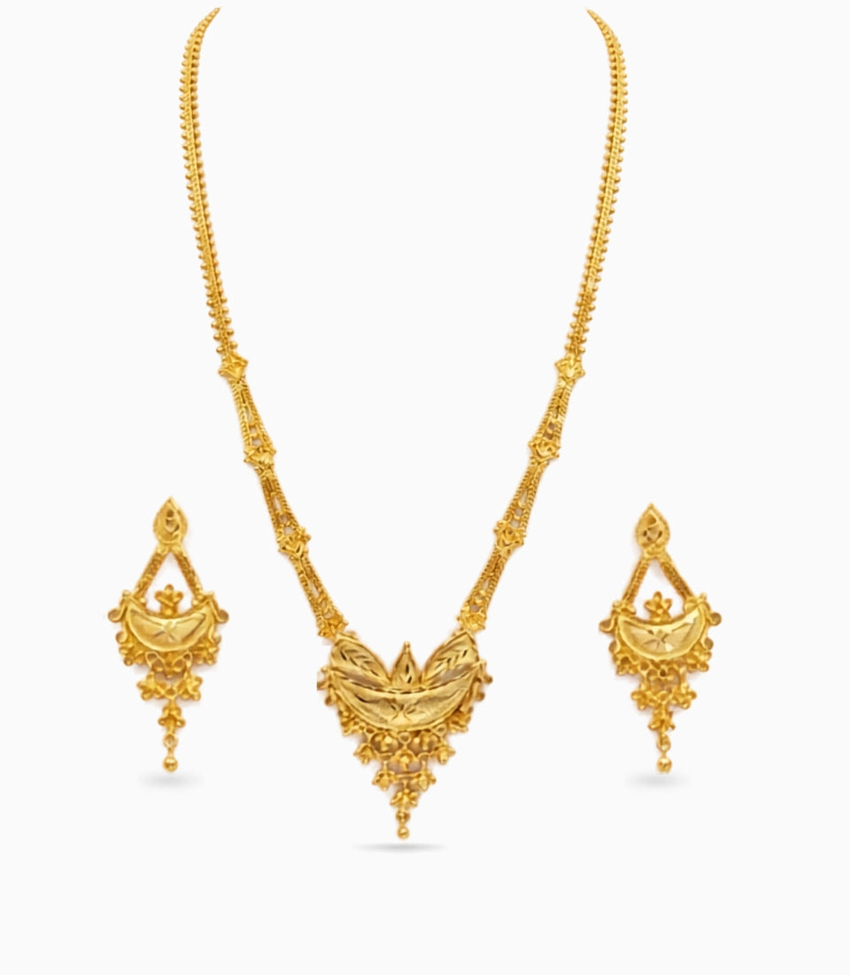 Gold Plated Wedding Traditional Long Necklace