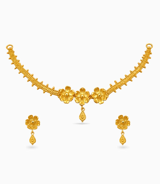 Gold Plated Delicate Floral Choker
