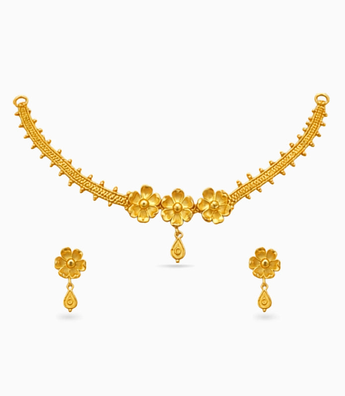Gold Plated Delicate Floral Choker