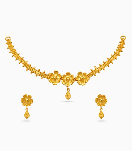 Gold Plated Delicate Floral Choker