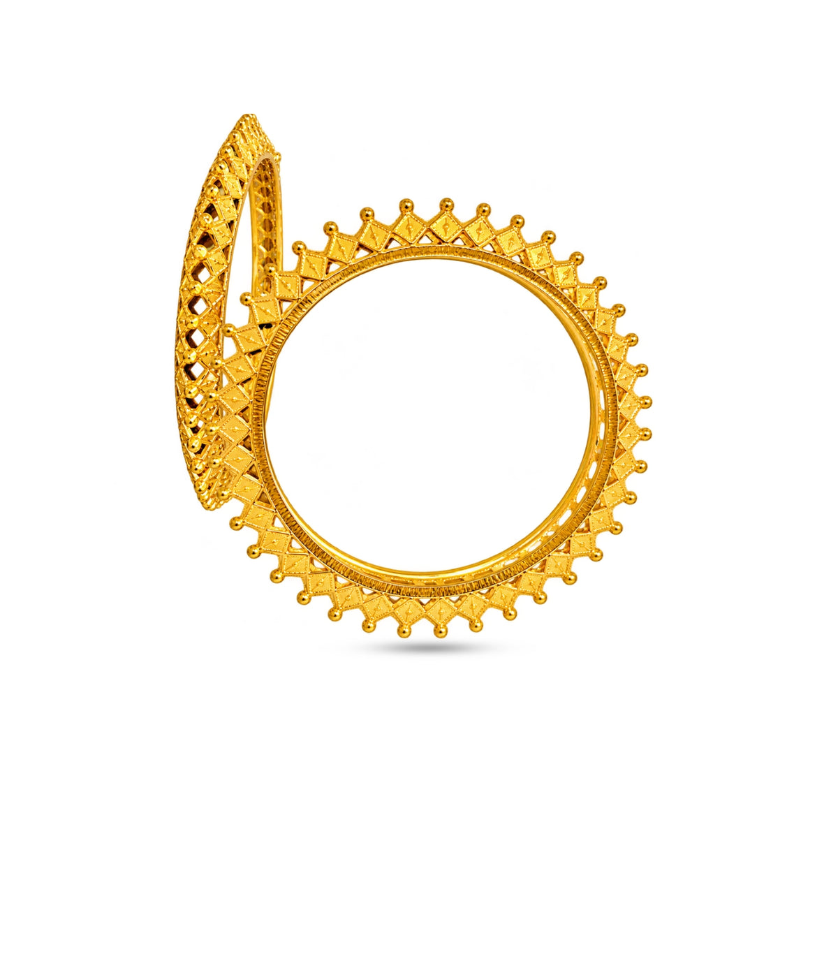 Gold Plated Sunburst Touch Bangle Set