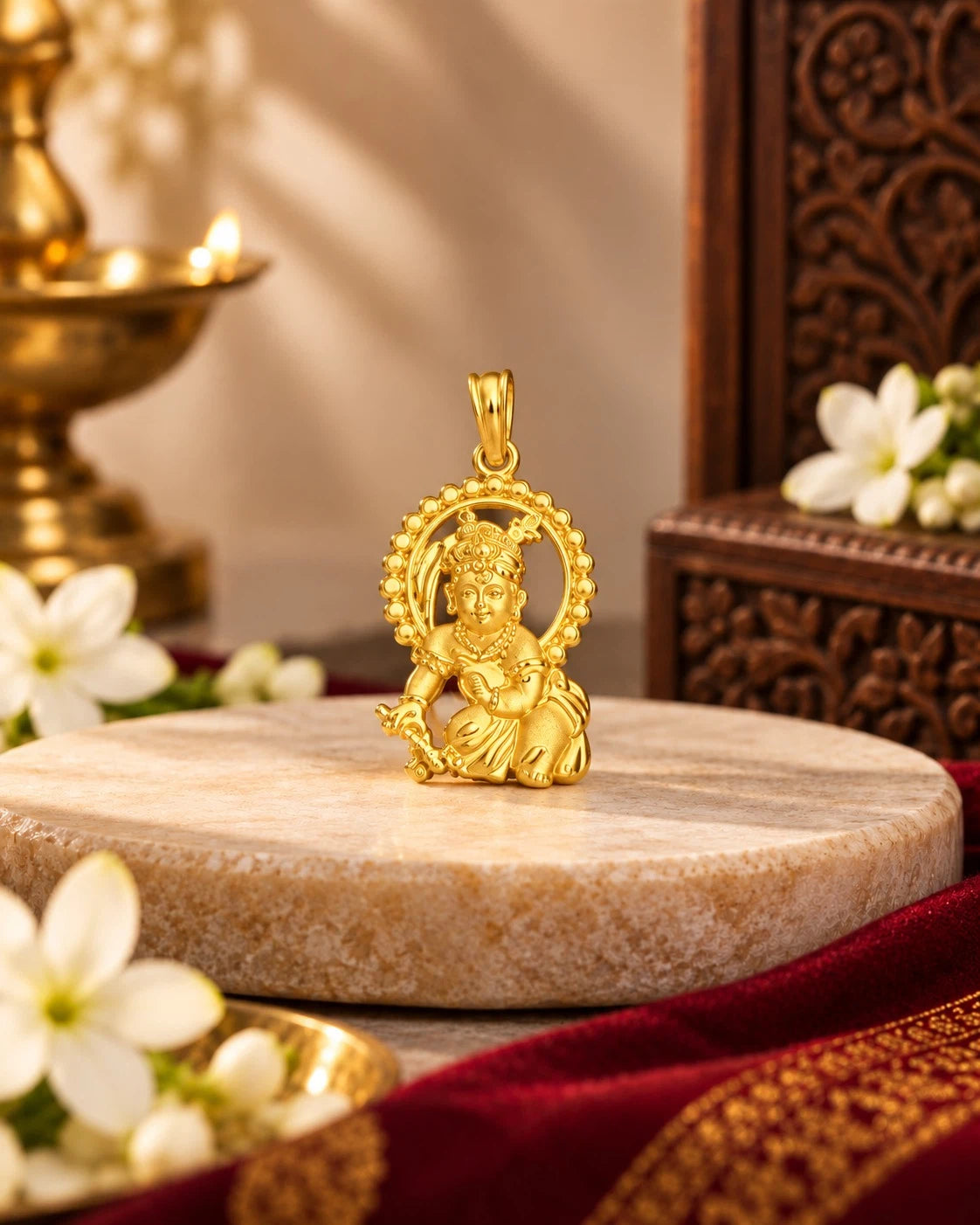 Gold Plated Krishna Pendant