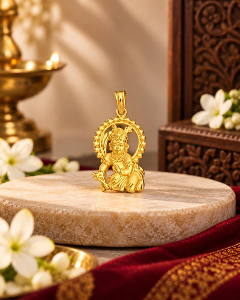 Gold Plated Krishna Pendant