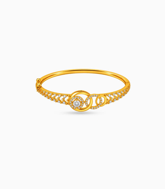 Gold Plated Interlocking Circle AD Flexible Bracelet